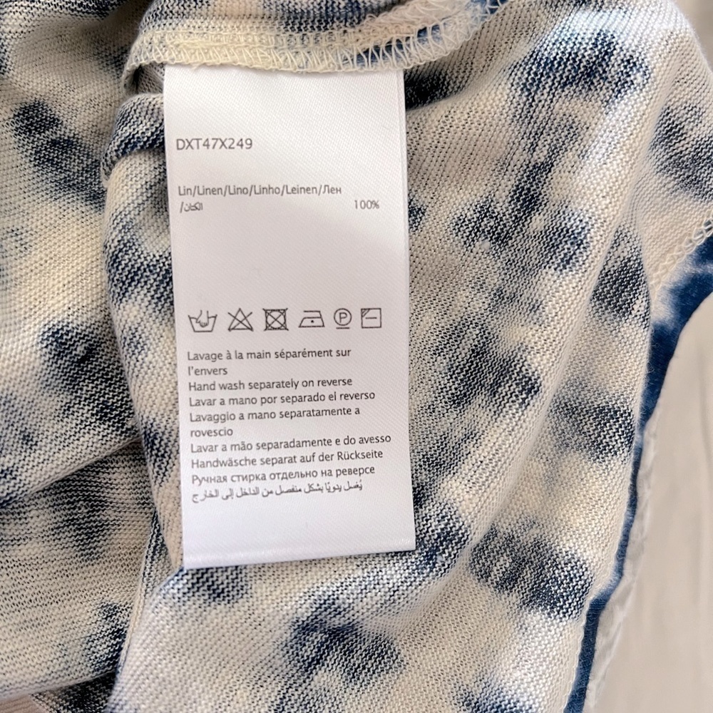 NEW Gerard Darel Appoline Abstract Print Linen V-Neck T-Shirt, Size Small - Picture 10 of 11